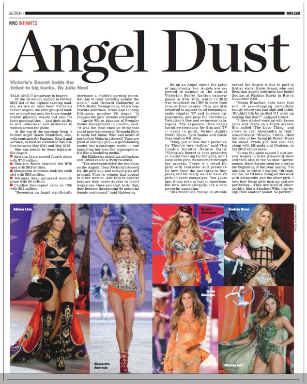 WWD, feature on the effect that Victoria's Secret has on models' careers