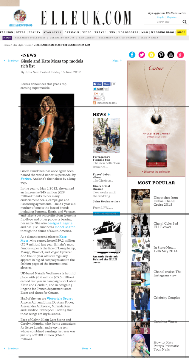 elle_Gisele and Kate Moss top models rich list   ELLE UK