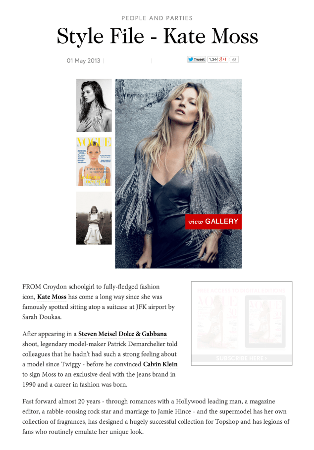 Kate Moss Style  Hair   Fashion – Vogue Cover  Vogue.com UK