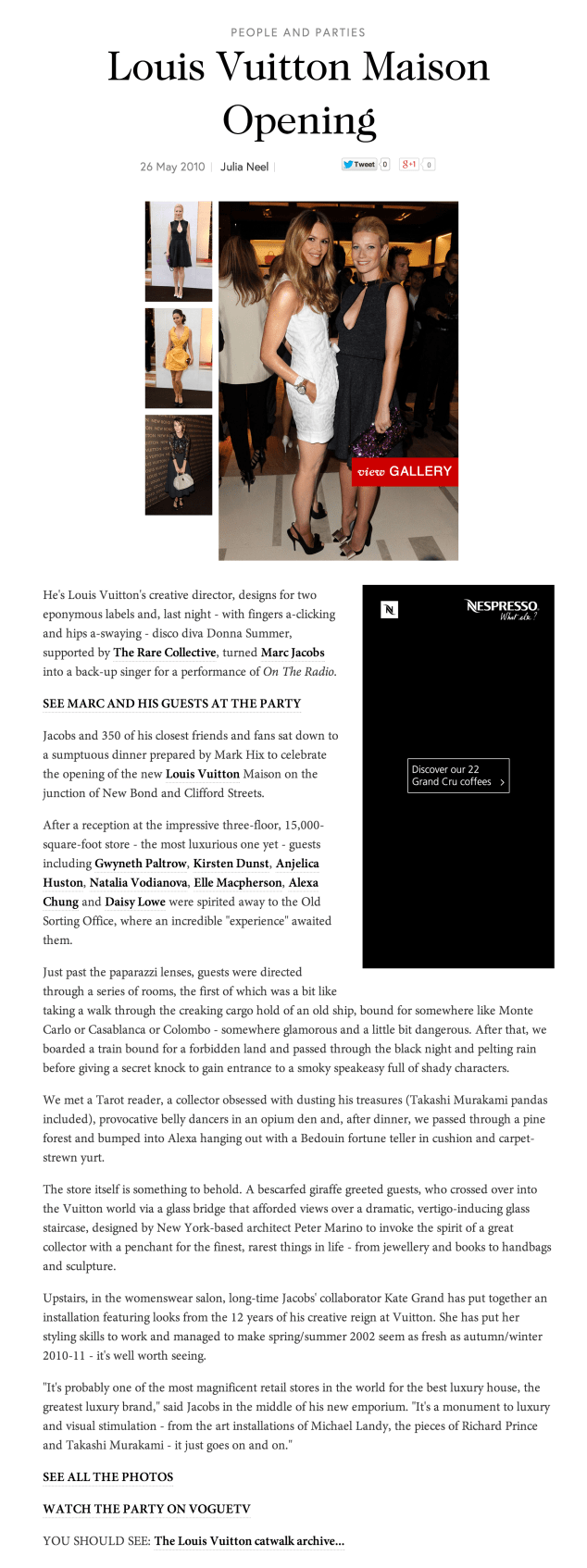 Vogue.com, Louis Vuitton Maison Launch Party