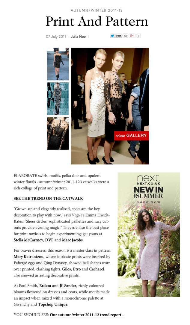 Vogue.com, Print & Pattern Trend