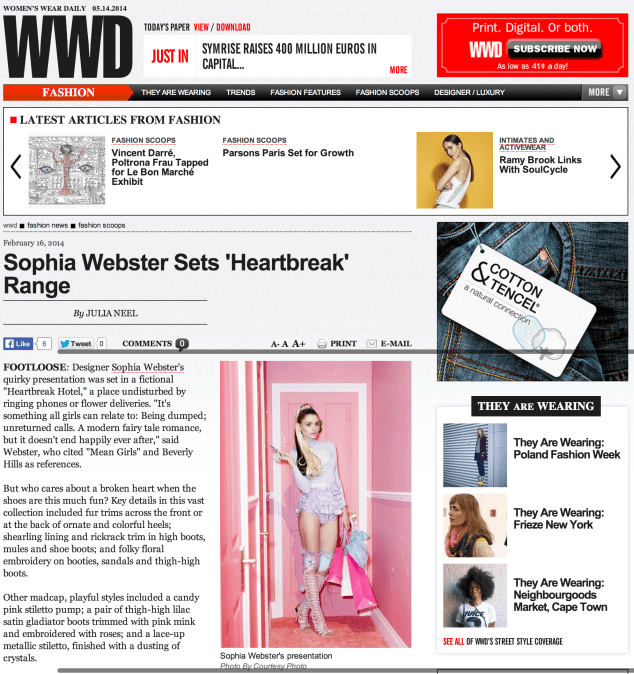 wwd_Sophia Webster Sets  Heartbreak  Range   Fashion Scoops   Fashion   WWD.com