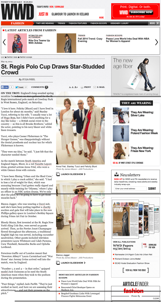 WWD, St Regis Polo 2014