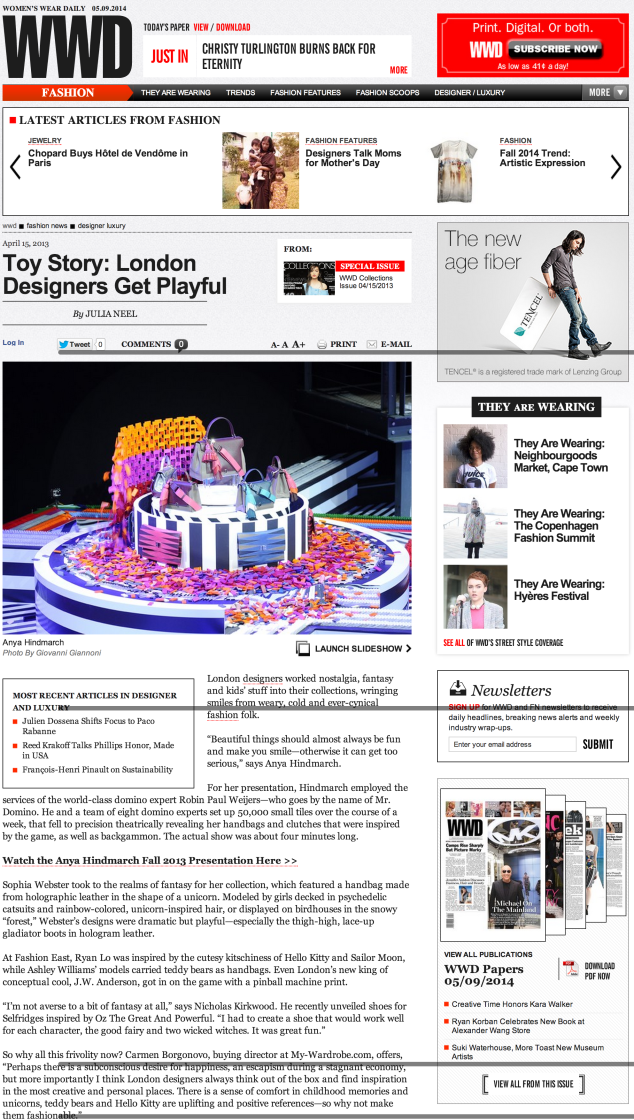 WWD, London Designers Get Playful